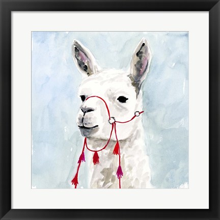 Framed Watercolor Llama II Print