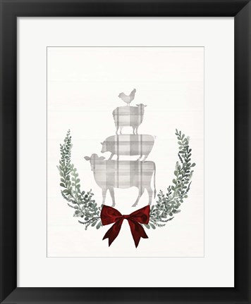 Framed Yuletide Animals II Print