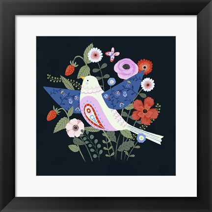 Framed Folk Garden II Print