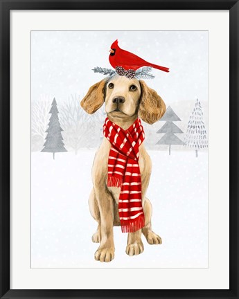 Framed Christmas Cats &amp; Dogs V Print