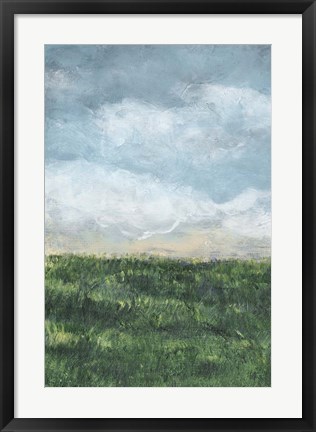 Framed Verdant Fields I Print