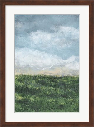 Framed Verdant Fields I Print