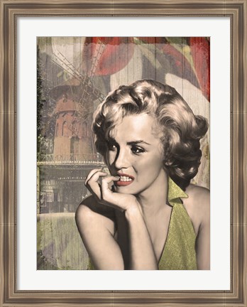 Framed Thinker Red Lips Print