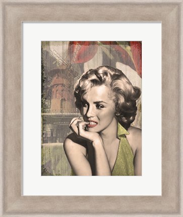 Framed Thinker Red Lips Print