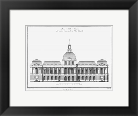 Framed Architectural Elevation III Print