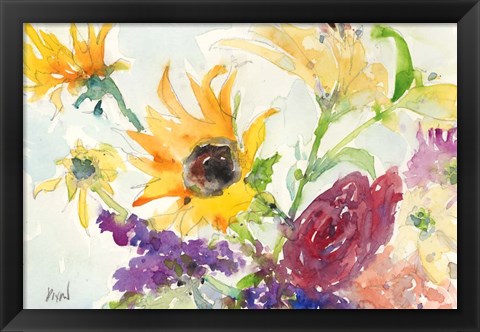 Framed Bright Wild Flowers I Print