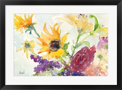 Framed Bright Wild Flowers I Print