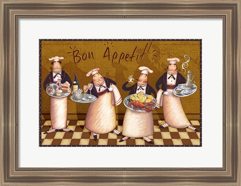 Framed Chefs Bon Appetit V Print