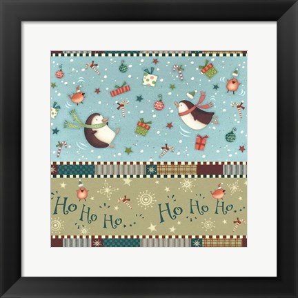 Framed Sledding Snowmen II Print