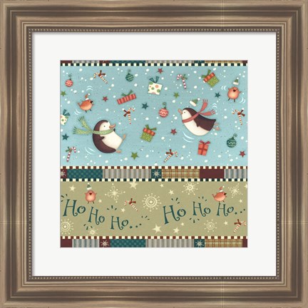 Framed Sledding Snowmen II Print