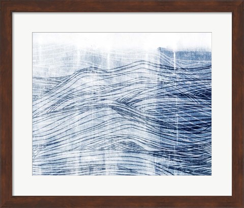 Framed Indigo Waves I Print