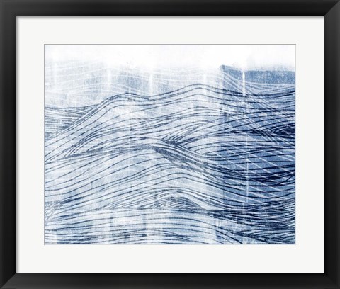 Framed Indigo Waves I Print