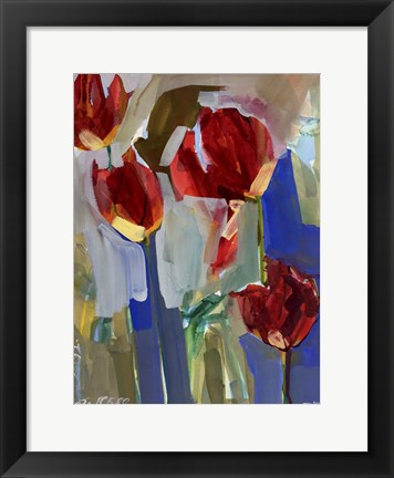 Framed Painterly Tulips I Print