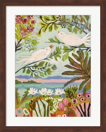 Framed Birds in the Garden I Print