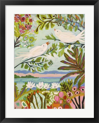 Framed Birds in the Garden I Print