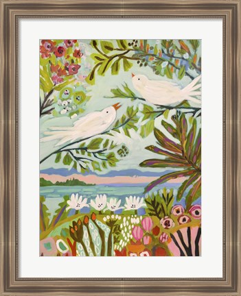 Framed Birds in the Garden I Print