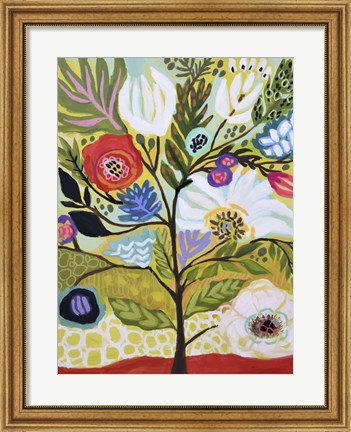 Framed Flower Tree I Print