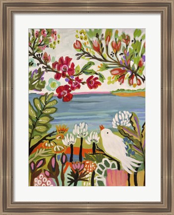 Framed Birds in the Garden II Print