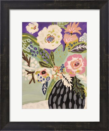Framed Fresh Flowers in Vase I Print