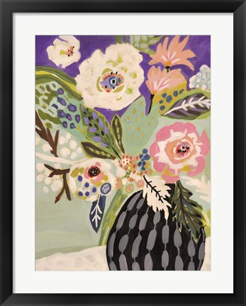 Framed Fresh Flowers in Vase I Print