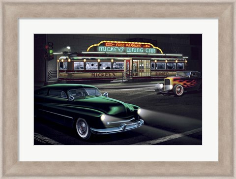 Framed Diners and Cars II Print