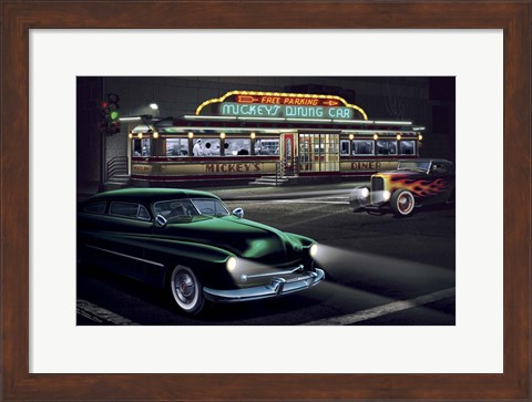 Framed Diners and Cars II Print