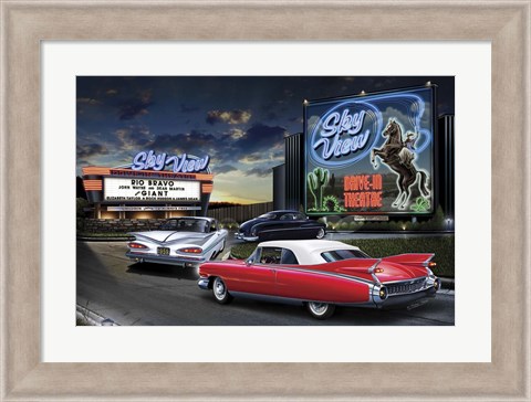 Framed Diners and Cars IV Print