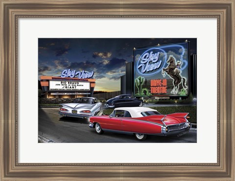 Framed Diners and Cars IV Print