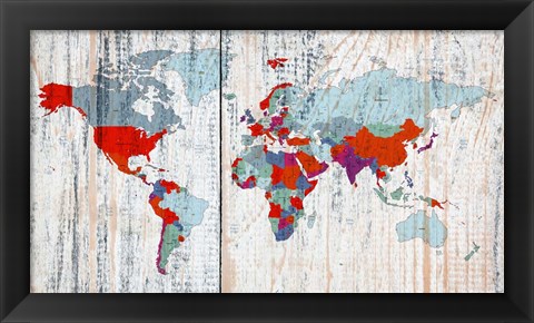 Framed World map II Print