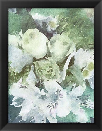 Framed Green Flowers 1 Print