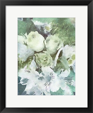 Framed Green Flowers 1 Print