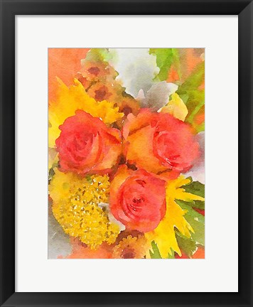 Framed Orange Flowers 2 Print