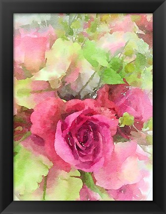 Framed Pink Flowers 3 Print