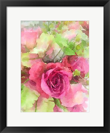 Framed Pink Flowers 3 Print