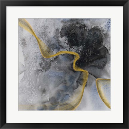 Framed Watercolor Symphony Gold touch 2 Print