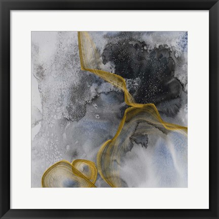 Framed Watercolor Symphony Gold touch 3 Print