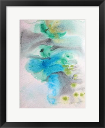 Framed Coastal Watercolor Abstract 105 Print