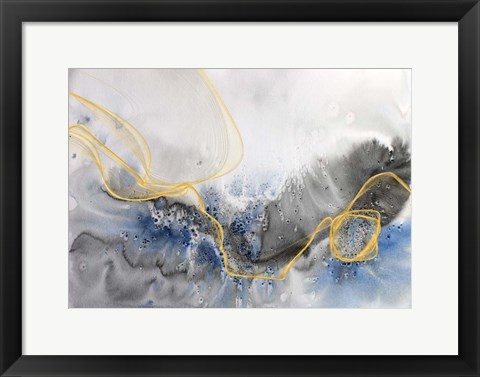 Framed Coastal Watercolor Abstract 124 Print