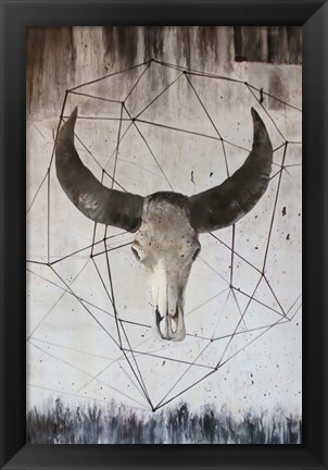 Framed Buffalo Skull 2 Print