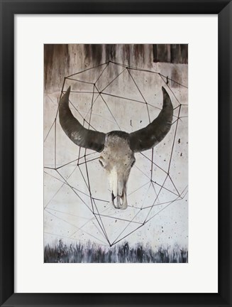 Framed Buffalo Skull 2 Print