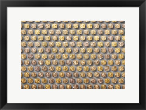 Framed Gold Cubes Print