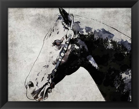 Framed Black Ghost Horse Print