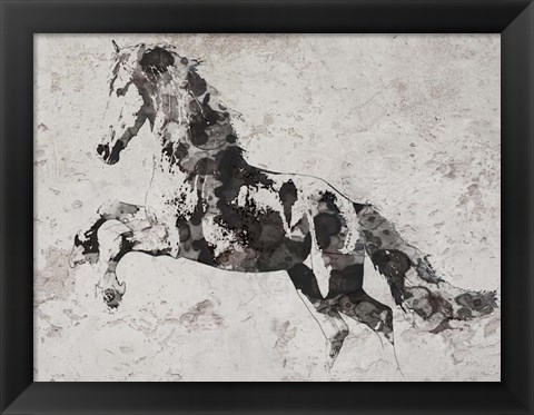 Framed Running Wild Horse 3 Print