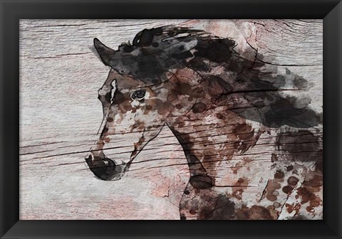 Framed Running Wild Horse 11 Print