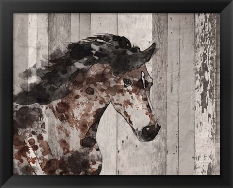 Framed Running Wild Horse 12 Print