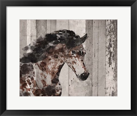 Framed Running Wild Horse 12 Print