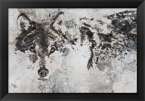 Framed Rustic Wolf 1 Print