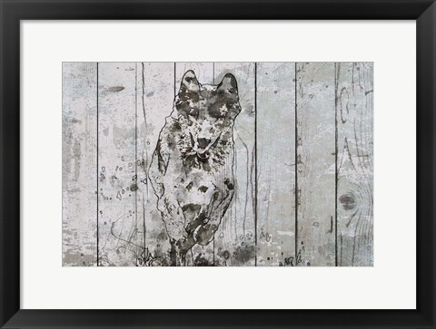 Framed Running Wolf Print