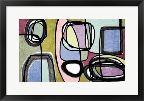 Framed Vibrant Colorful Abstract-0-55 Print