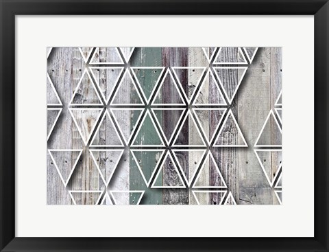 Framed Wood Texture Geometrical 5 Print